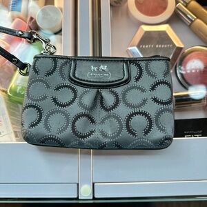 Gray/silver coach wristlet